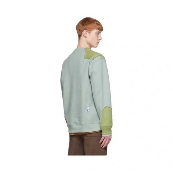 Ader Error Fall 2022 Seafoam Green Patch Jersey Terry Sweatshirt - Picture 10 of 11